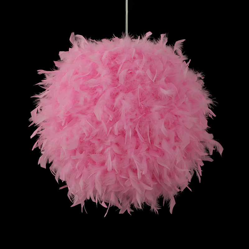 Plafonnier suspendu moderne à 1 tête en forme de sphère (largeur 12"/14"/16") - Blanc/Rose/Rose rouge