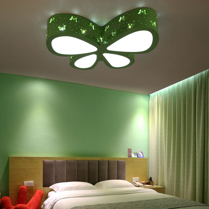 Kindergarten Butterfly Ceiling Light - Cartoon LED Flush Mount Fixture