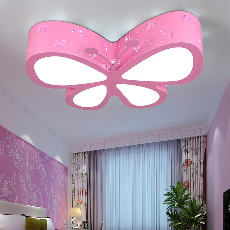 Kindergarten Butterfly Ceiling Light - Cartoon LED Flush Mount Fixture