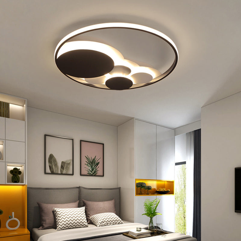 Black Acrylic LED Ceiling Light - Simple Style Flush Mount for Cloth Shop