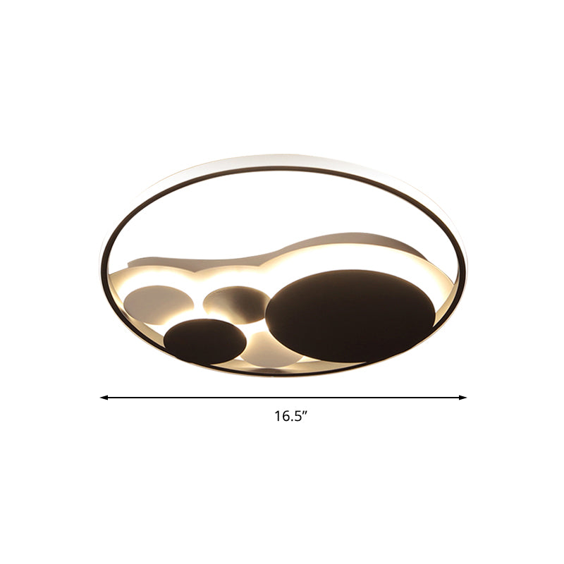 Black Acrylic LED Ceiling Light - Simple Style Flush Mount for Cloth Shop