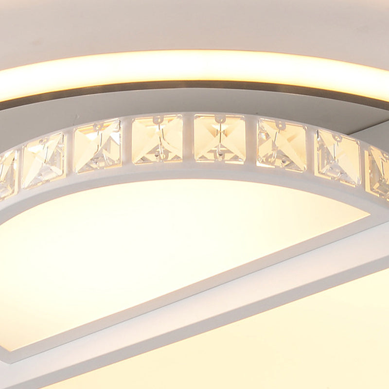 Contemporary LED Ceiling Lamp: White Acrylic Flush Mount for Kids' Bedroom