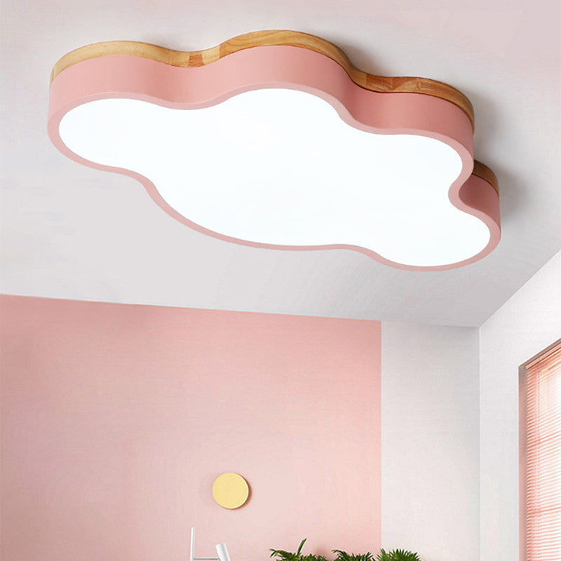 Eye-Caring LED Flush Mount Ceiling Light for Baby Bedroom - Nordic Style