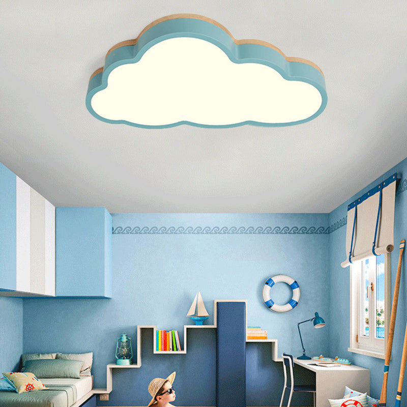 Macaron Loft Slim Panel LED Ceiling Lamp for Living Room with Acrylic Cloud Mount