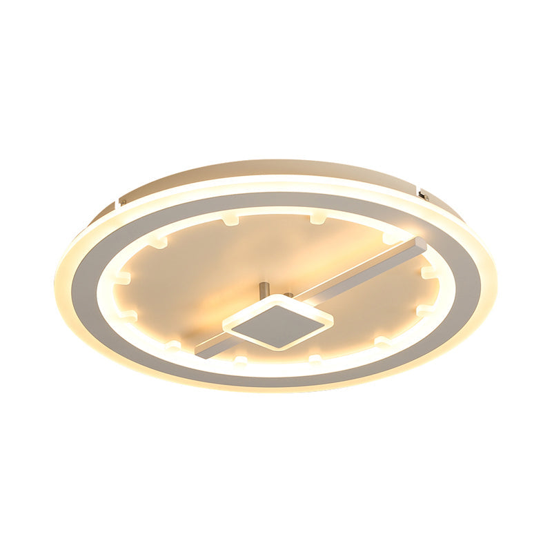 Sleek Slim Panel LED Flush Ceiling Light for Dining Room - Creative Circle Design with Acrylic White Shade