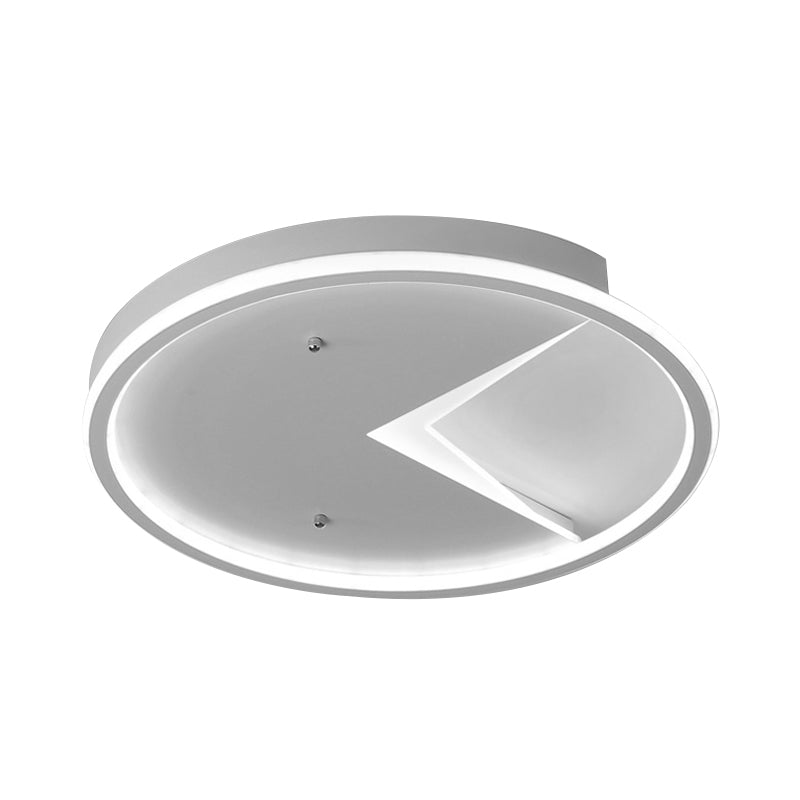 Sleek Slim Panel LED Flush Ceiling Light for Dining Room - Creative Circle Design with Acrylic White Shade