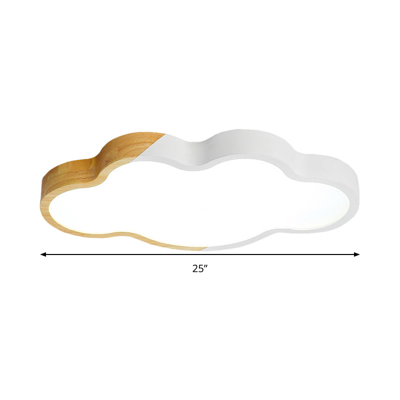Nordic Cloud Shape LED Ceiling Light for Kid's Bedroom - Acrylic Flush Mount, Energy Saving