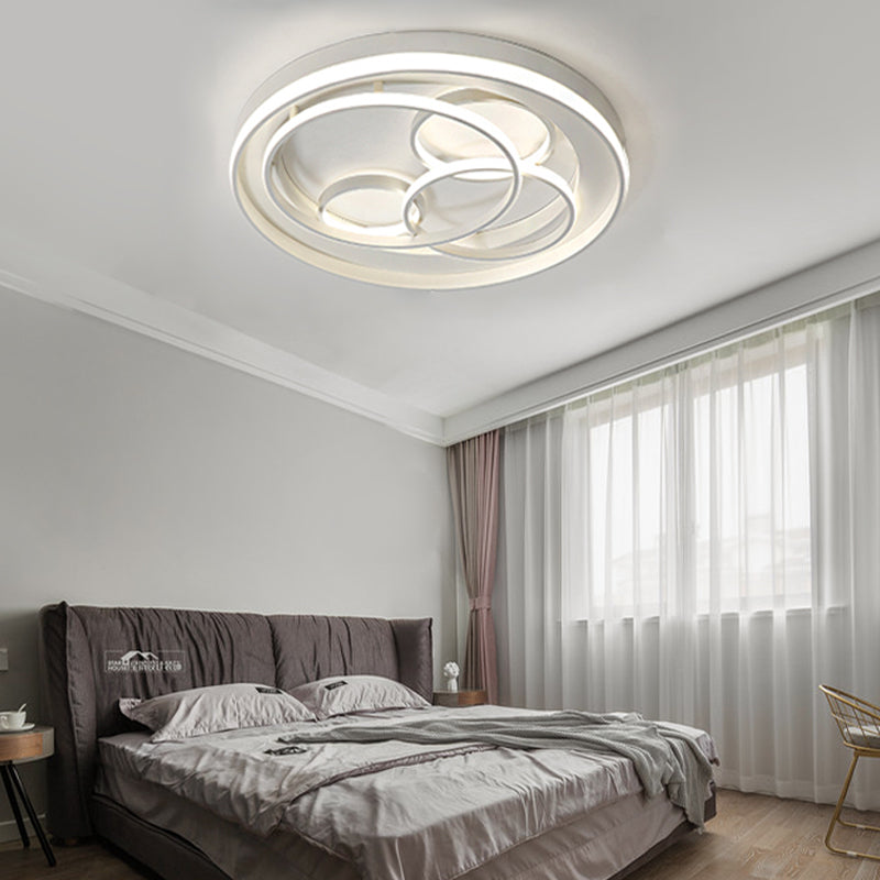 Contemporary White Flushmount LED Ceiling Light for Living Room