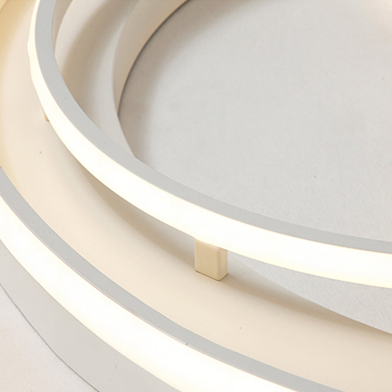 Contemporary White Flushmount LED Ceiling Light for Living Room