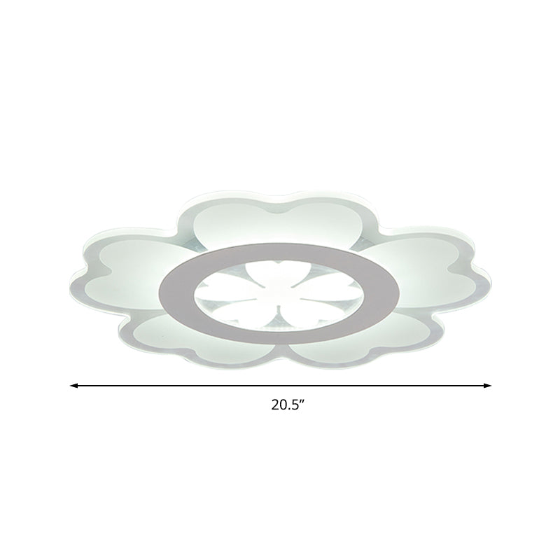 Heart-Shaped Petal Ceiling Light with LED Flush Mount for Kid's Room