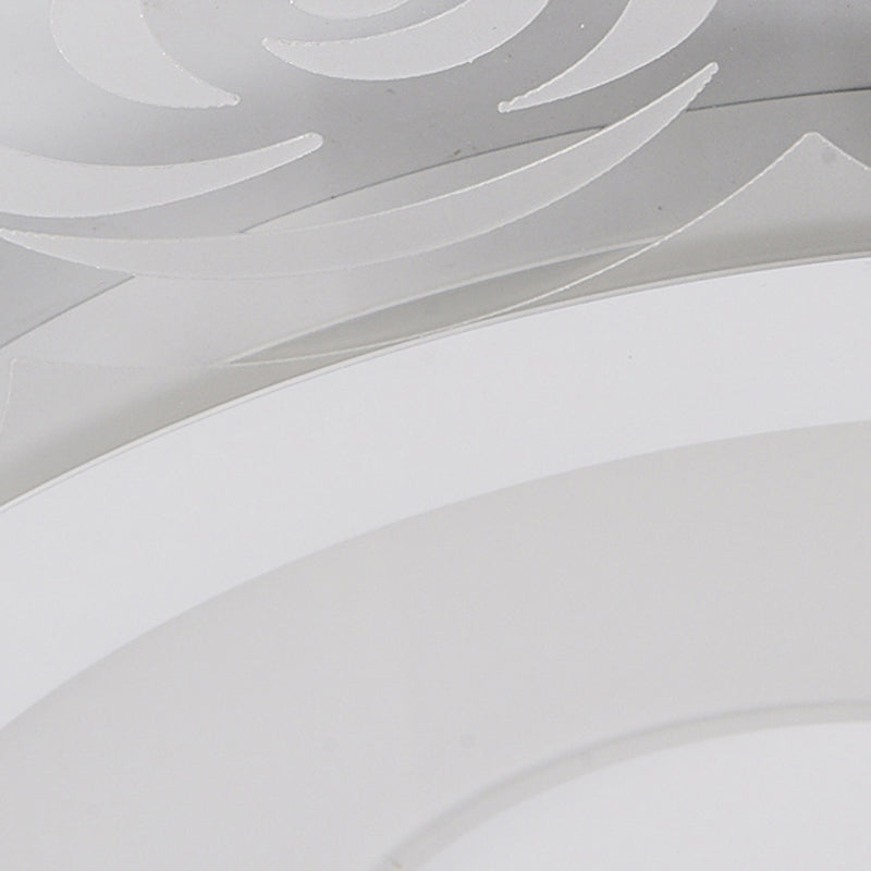 Romantic LED Ceiling Mount Light with Acrylic Rose Edge - Ideal for Girls' Bedroom