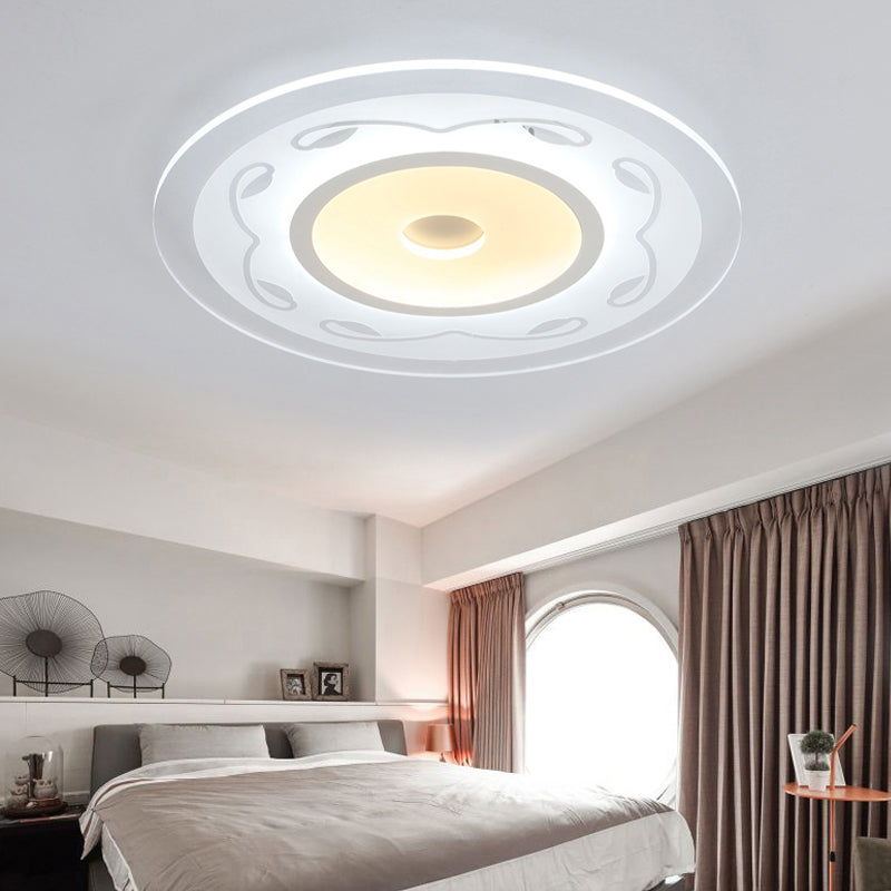 Modern Acrylic Flower Shape Ceiling Lamp in White - Perfect for Child's Bedroom