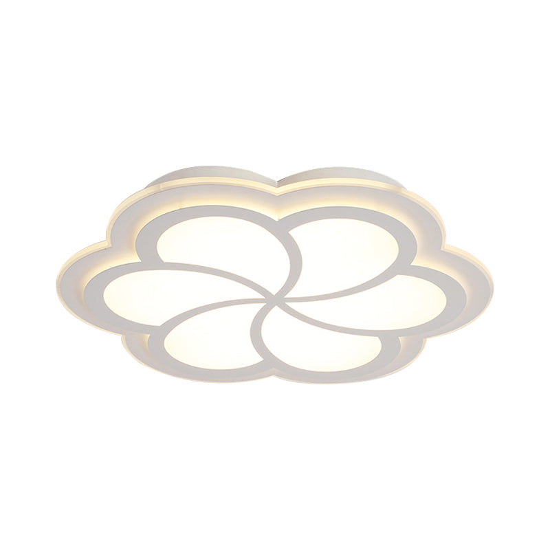 Plafonnier LED encastré en forme de fleur blanche pour balcon et porche pour enfants