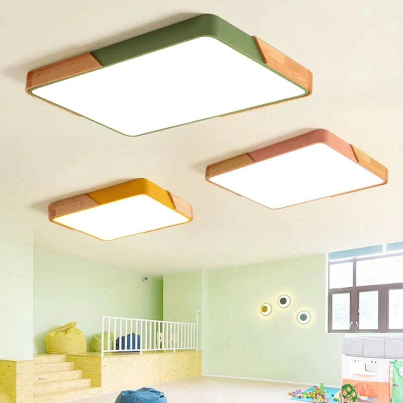 Plafonniers à LED en bois modernes pour salon, chambre à coucher, cuisine, lampe de plafond à LED ultra-mince de 5 cm pour hall