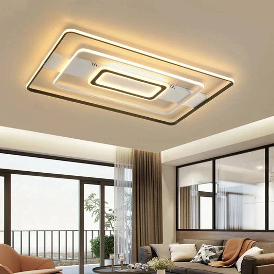 Modern Rectangle/Square/Circle Acrylic Led Ceiling Light White Color Black Color Remote Control For Living Room Bedroom Lighting