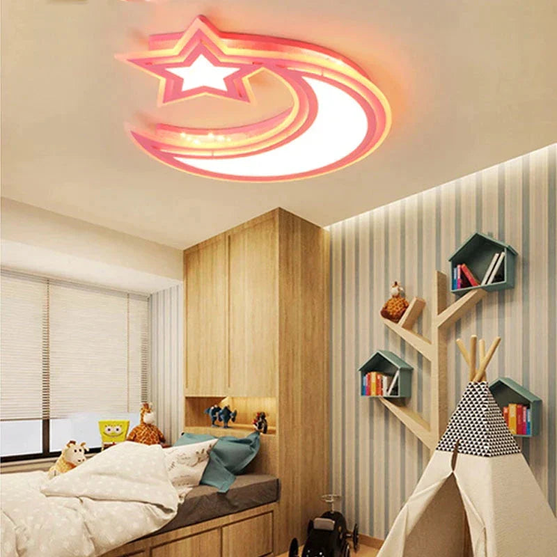 Kids Art Deco Ceiling Lights White Blue Pink Color For Boy Girl Bedroom Study Room Luminaria Ceiling Lighting Fixtures