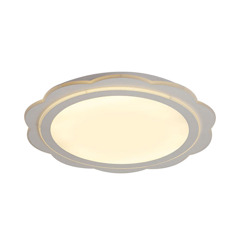 Simple Acrylic LED Flush Mount Light: White Flower Shape for Bedroom & Porch