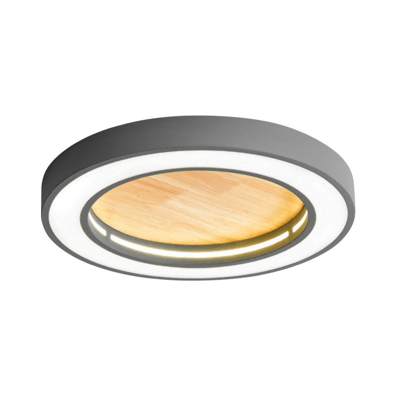 Nordic Style Led Ceiling Light For Boys Bedroom - Acrylic Wood Flushmount Fixture