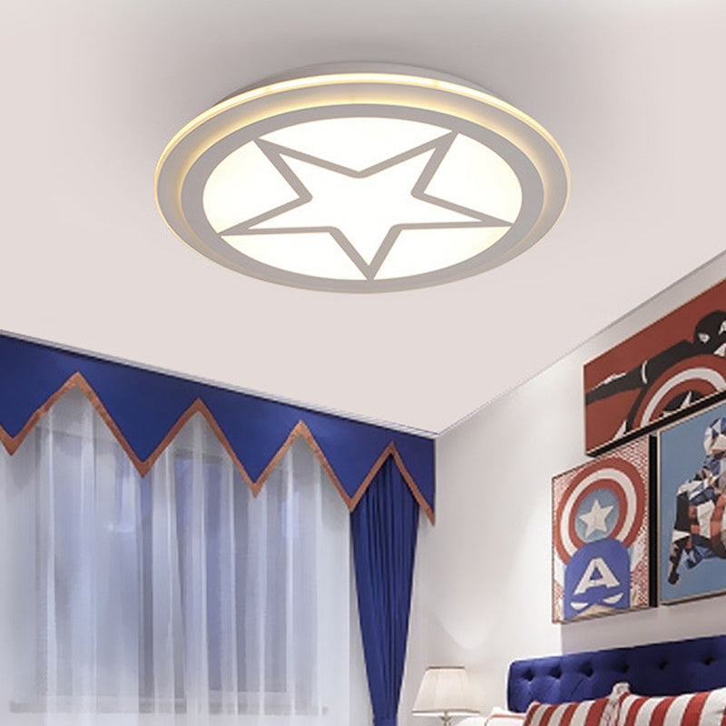 Modern White Acrylic Star Ceiling Light for Children's Bedroom