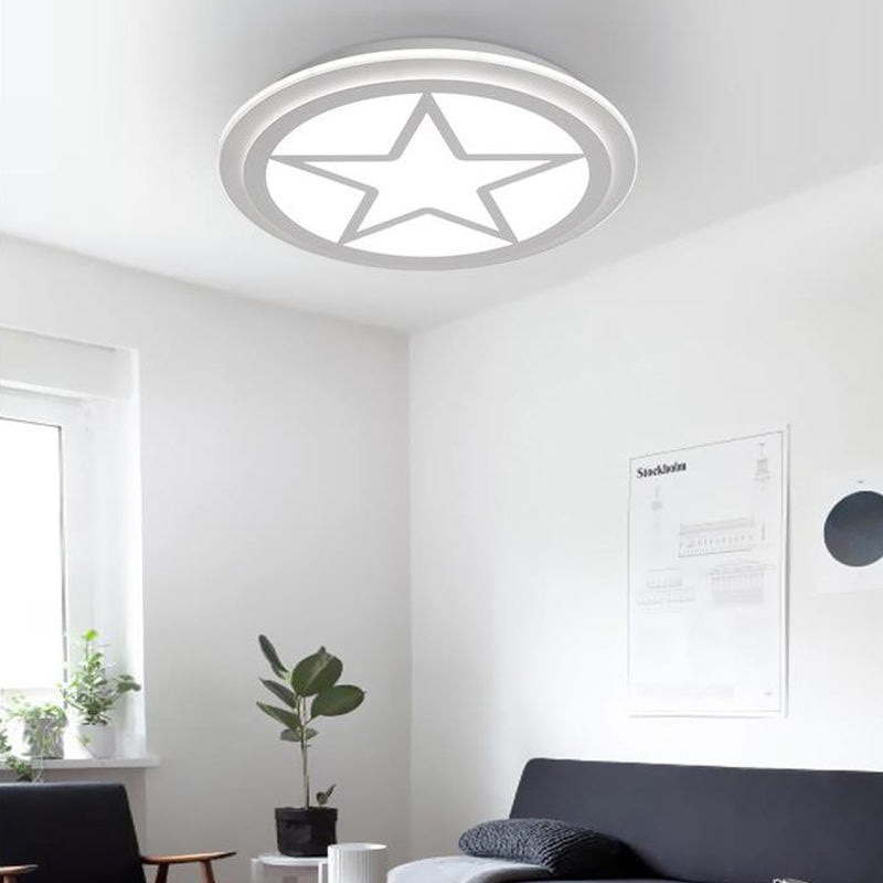 Modern White Acrylic Star Ceiling Light for Children's Bedroom