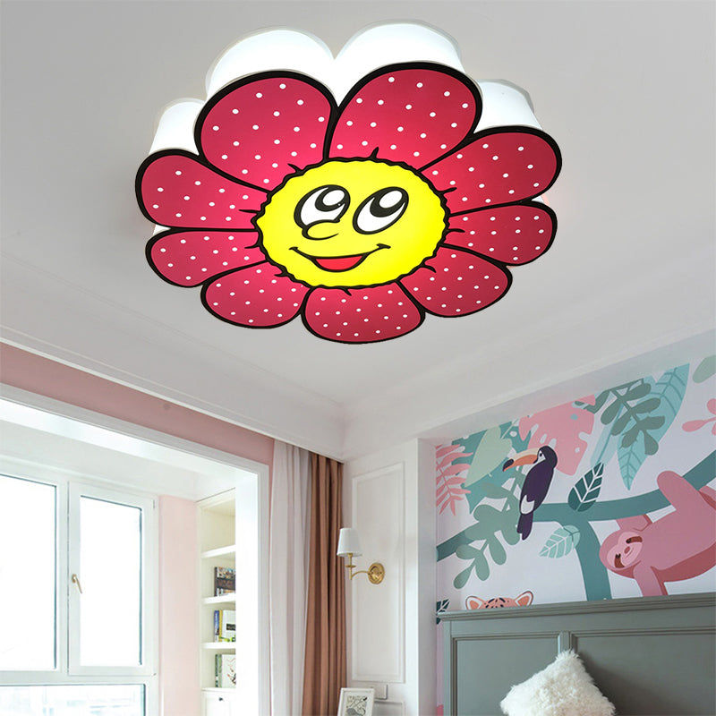 Pink Cartoon Metal Ceiling Light for Flower-themed Dining Rooms