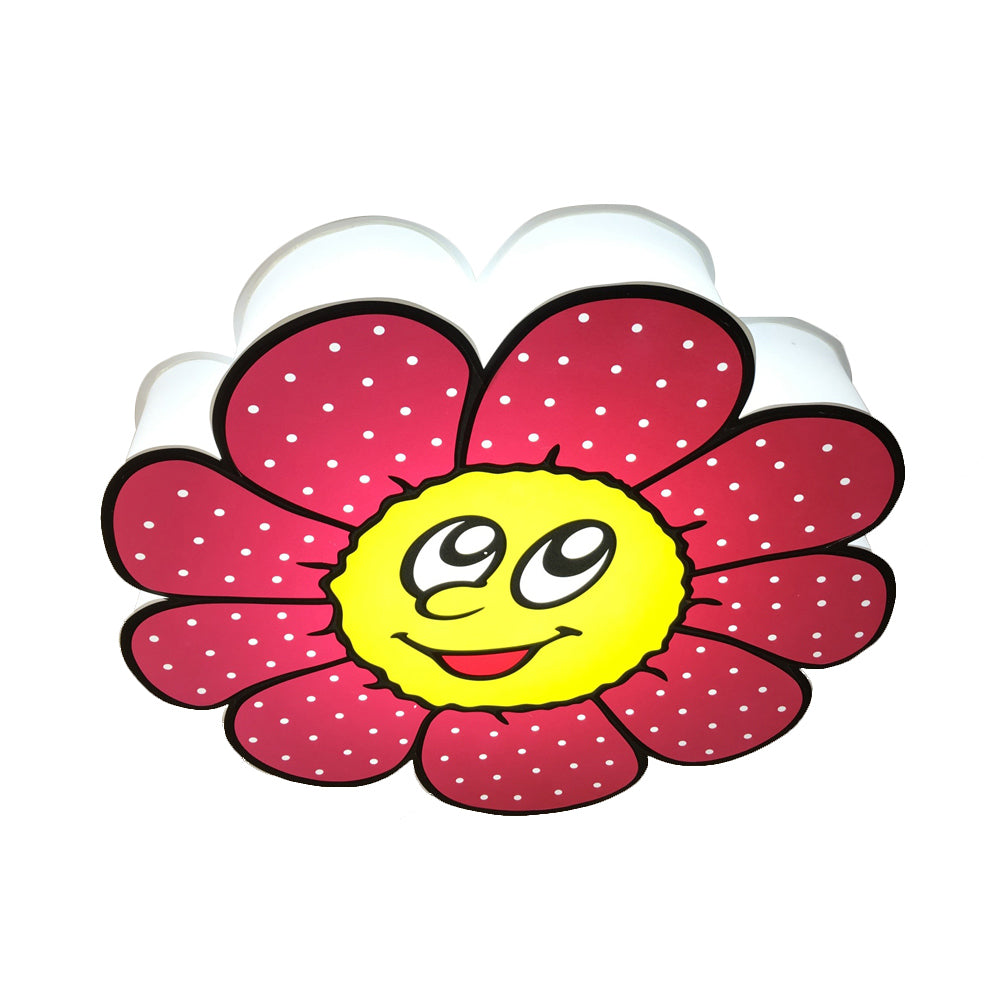 Pink Cartoon Metal Ceiling Light for Flower-themed Dining Rooms