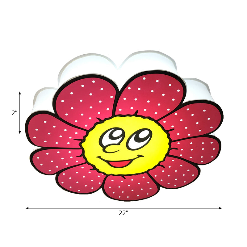 Pink Cartoon Metal Ceiling Light for Flower-themed Dining Rooms