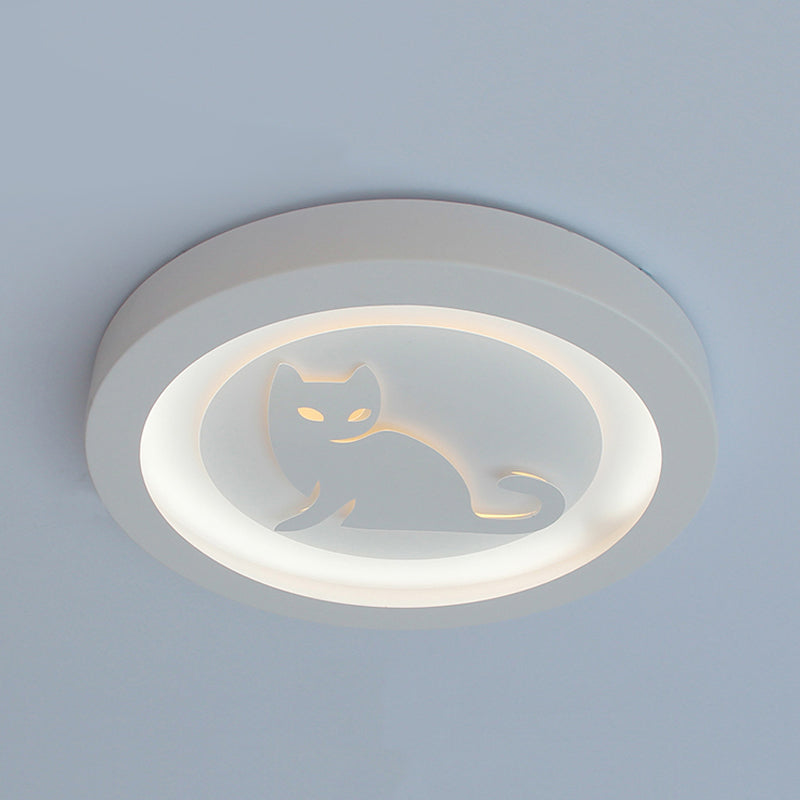 Nordic White LED Circular Flush Ceiling Light for Living Room