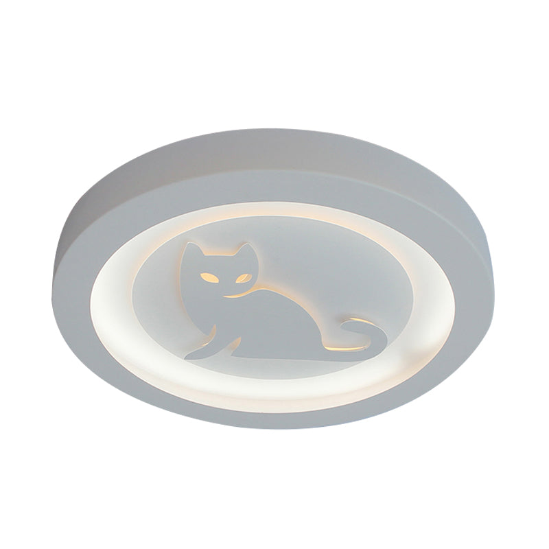 Nordic White LED Circular Flush Ceiling Light for Living Room