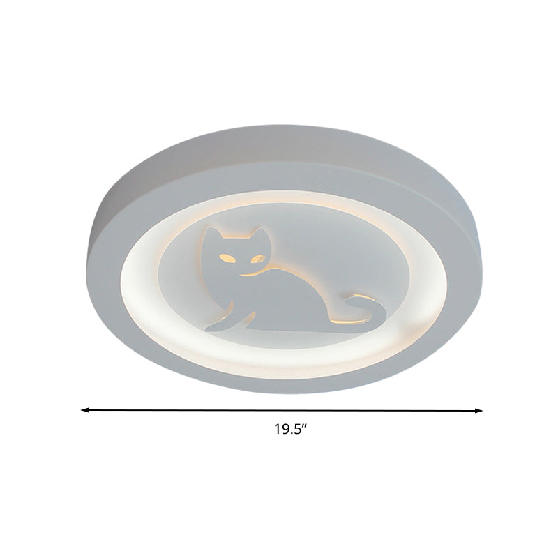 Nordic White LED Circular Flush Ceiling Light for Living Room
