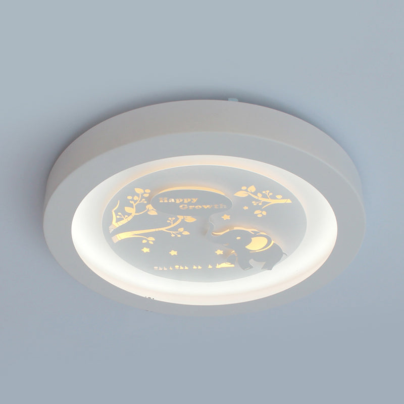 Nordic White LED Circular Flush Ceiling Light for Living Room