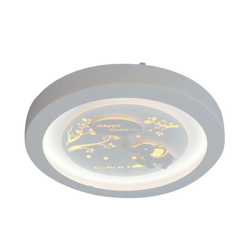Nordic White LED Circular Flush Ceiling Light for Living Room