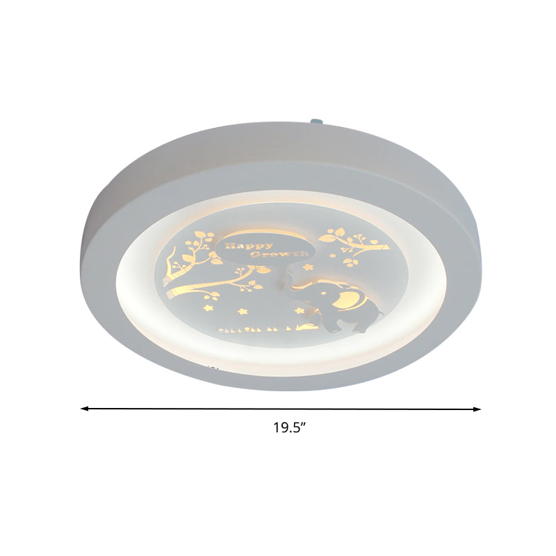 Nordic White LED Circular Flush Ceiling Light for Living Room