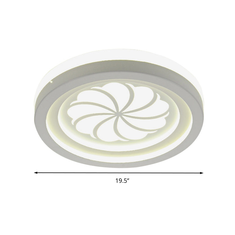 Modern White Circle Shade Ceiling Light - Acrylic Flush Mount for Hallway