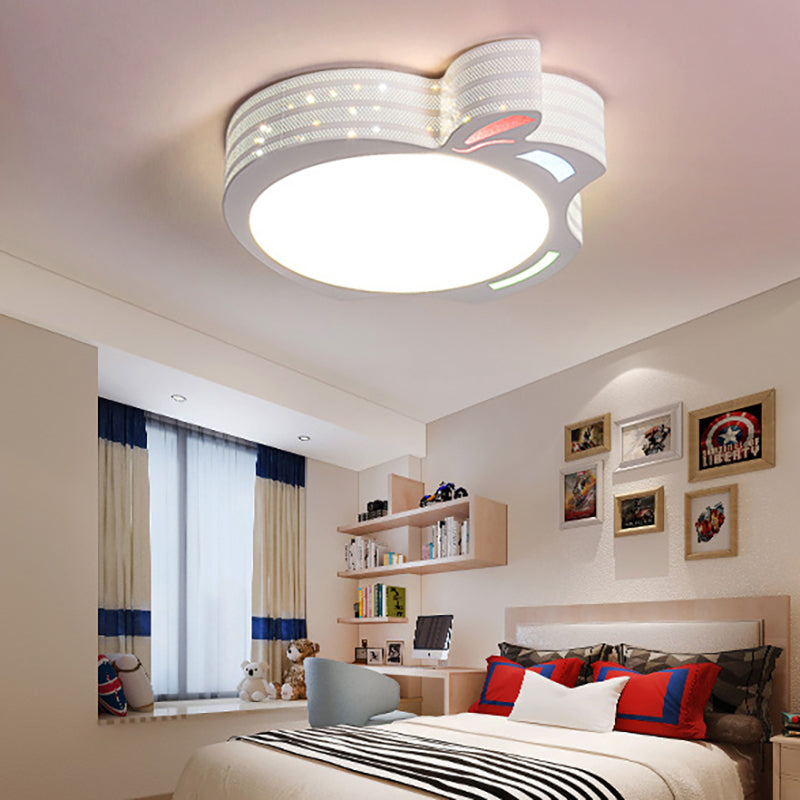 Modern White Acrylic Round Flush Mount Ceiling Light for Bedroom