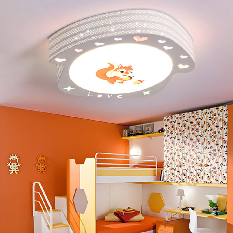 Modern White Acrylic Round Flush Mount Ceiling Light for Bedroom