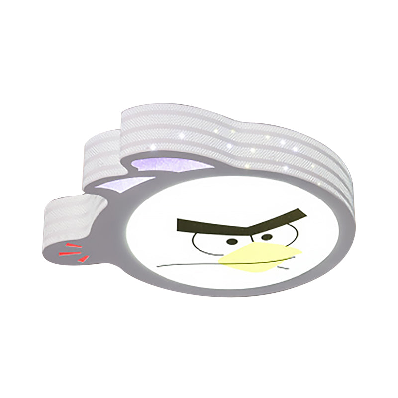 Kid's Cartoon Flush Mount Ceiling Light: Modern Acrylic Fixture in White