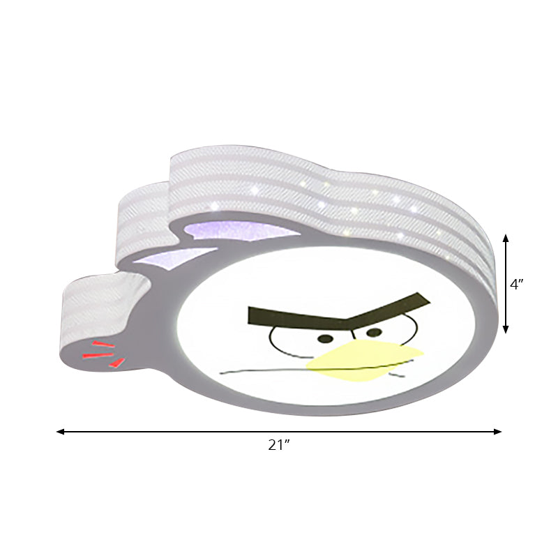 Kid's Cartoon Flush Mount Ceiling Light: Modern Acrylic Fixture in White