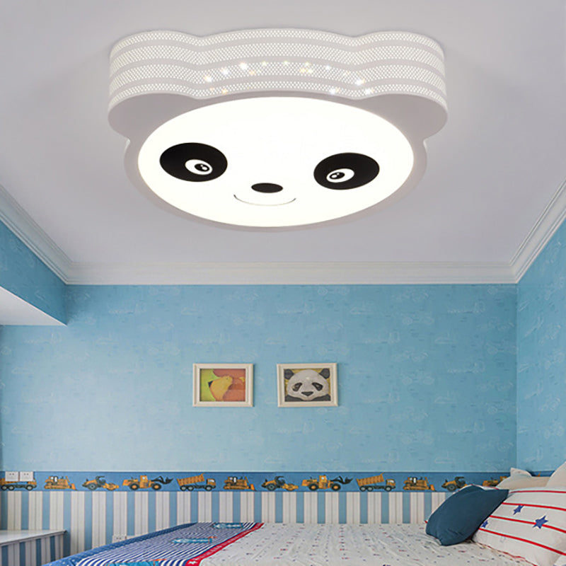 Kid's Cartoon Flush Mount Ceiling Light: Modern Acrylic Fixture in White
