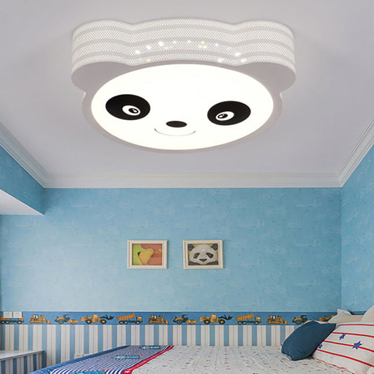 Kid's Cartoon Flush Mount Ceiling Light: Modern Acrylic Fixture in White