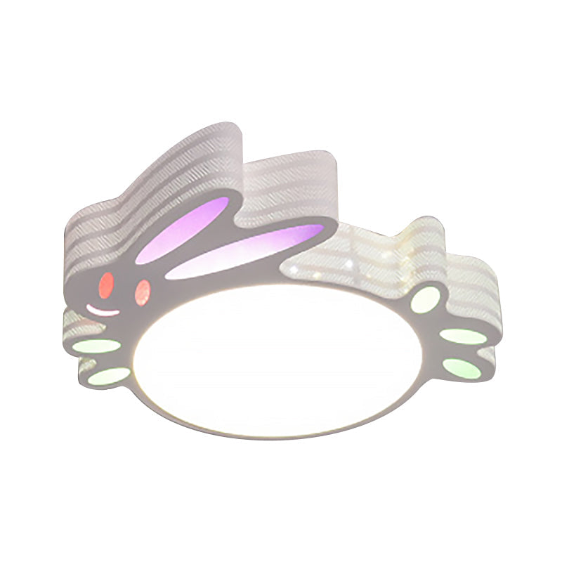 Kid's Cartoon Flush Mount Ceiling Light: Modern Acrylic Fixture in White