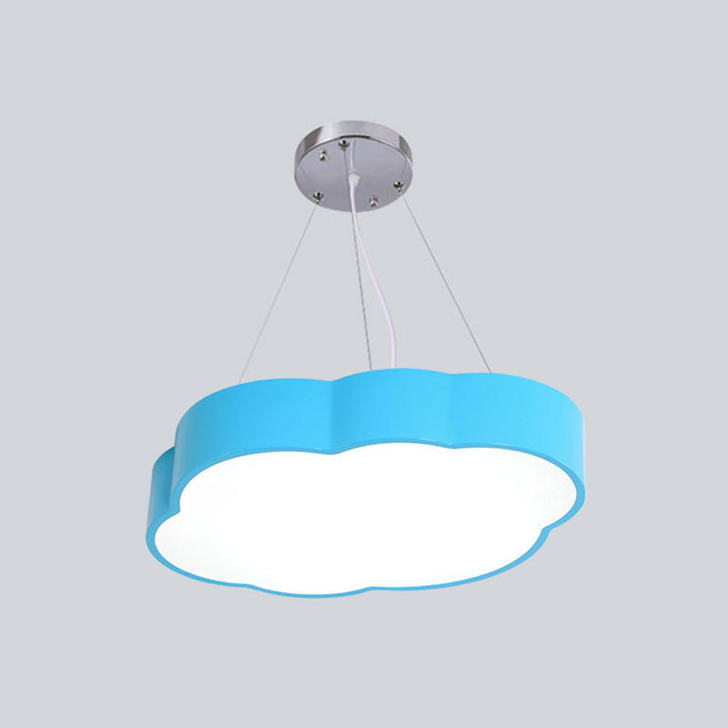Simplicity Cloud Kids Bedroom Led Chandelier - Acrylic Pendant Light Kit Blue