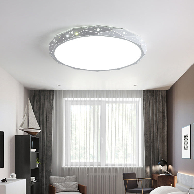 Nordic LED Flushmount Round Ceiling Light with Laser-Cut Design and Acrylic Shade