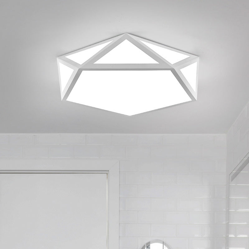 Simplicity LED Acrylic Pentagon Flush Mount Light Fixture for Bedroom Ceiling