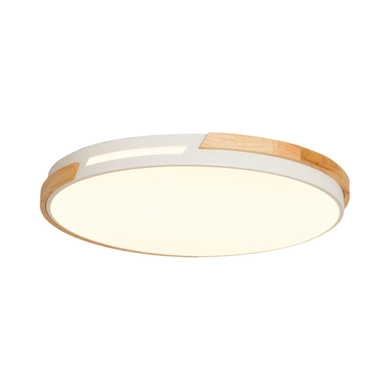 Simple Style Acrylic Flushmount LED Ceiling Light in White, 12"/16"/19.5" Width - Ideal for Bedroom