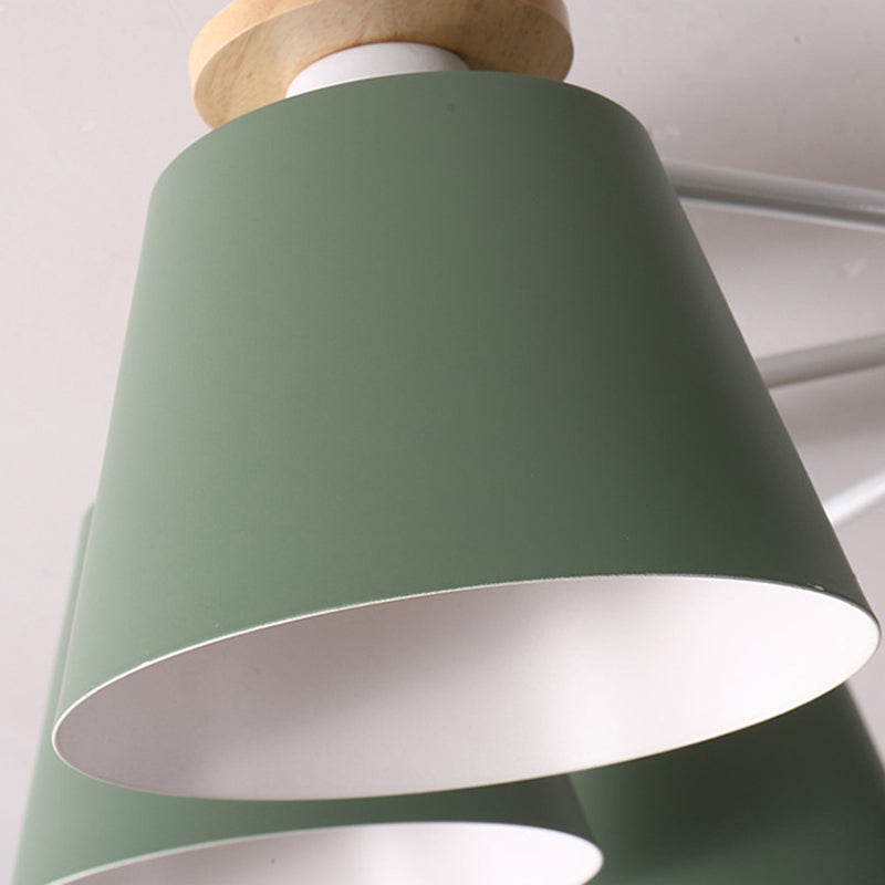 Luminaire semi-encastré : éclairage de plafond moderne en métal et bois pour le salon