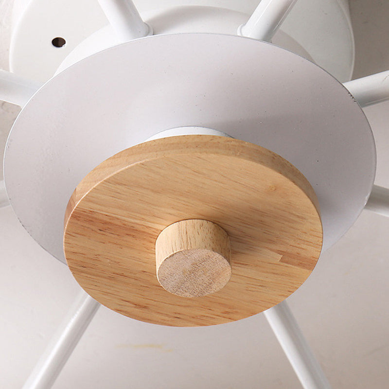 Luminaire semi-encastré : éclairage de plafond moderne en métal et bois pour le salon