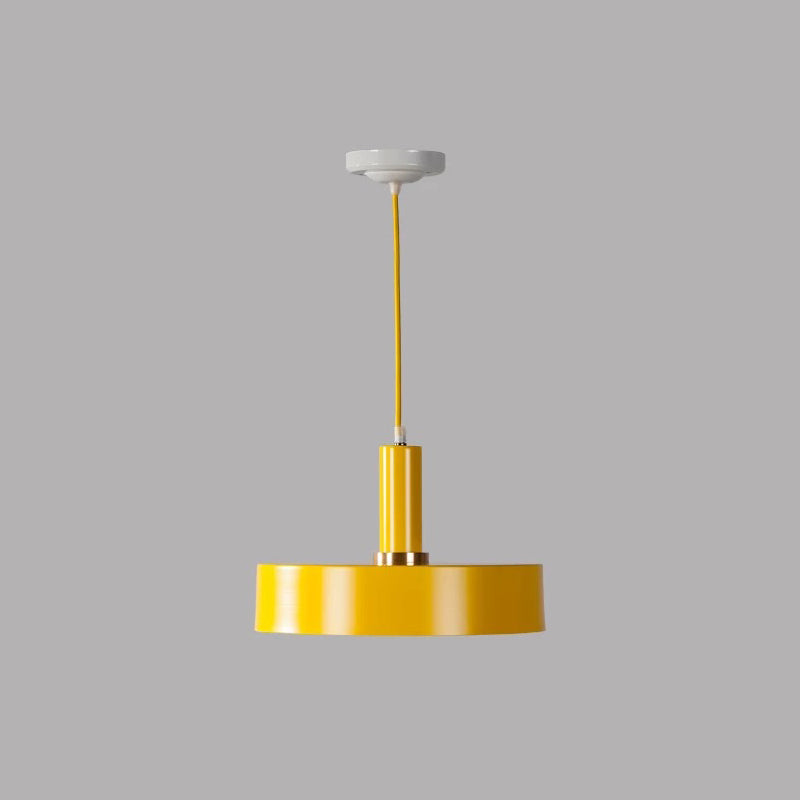 Modern Round Metal Ceiling Light: Single-Head Hanging Lamp for Bedroom