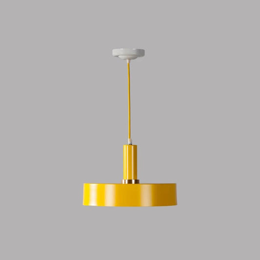 Modern Round Metal Ceiling Light: Single-Head Hanging Lamp for Bedroom