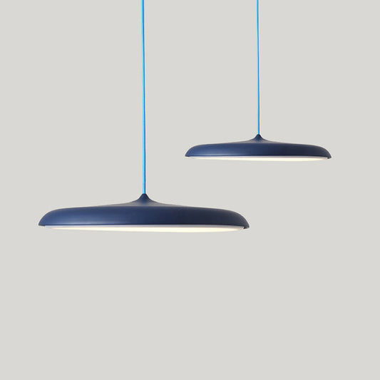 Contemporary LED Dining Room Pendant Light: Saucer Metal Suspension Lighting